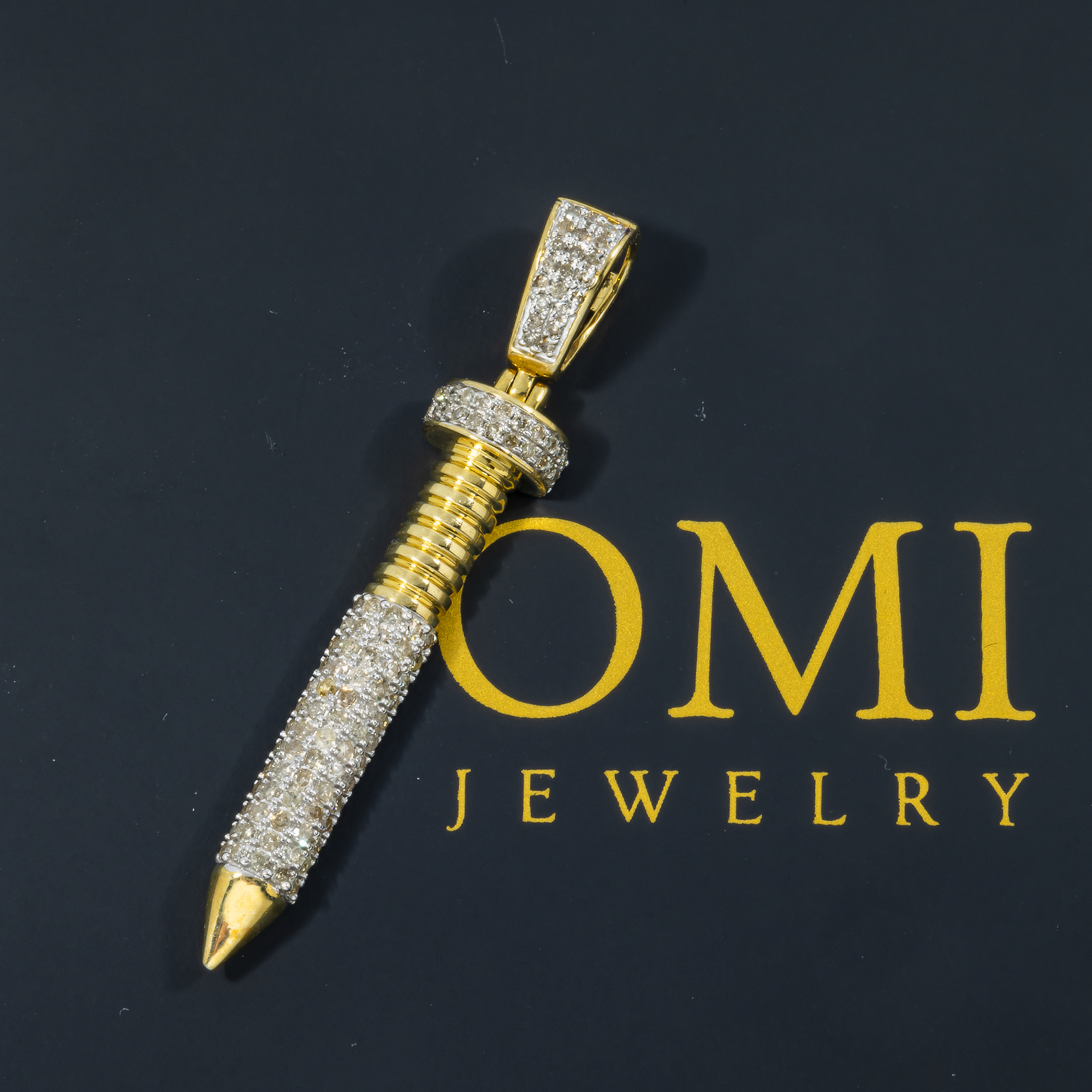 10K GOLD DIAMOND SCREW PENDANT 0.80 CT