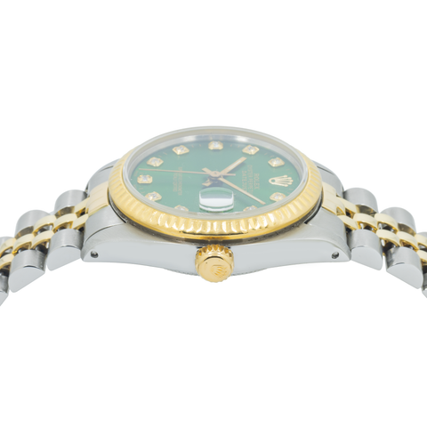 Rolex Datejust 6827 31MM Green Diamond Dial With Two Tone Jubilee Bracelet