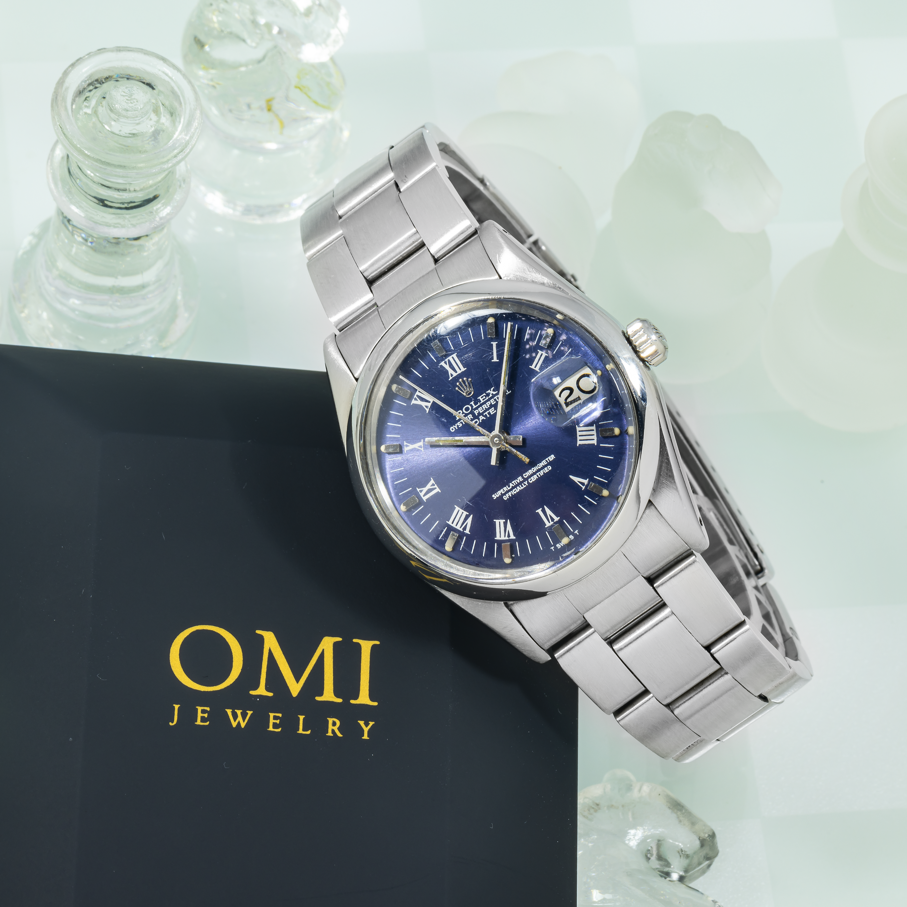 Rolex Date 34MM 15200 Blue Roman Dial Smooth Bezel Stainless Steel Rolex Date 34MM 15200 Blue Roman Dial Smooth Bezel Stainless Steel