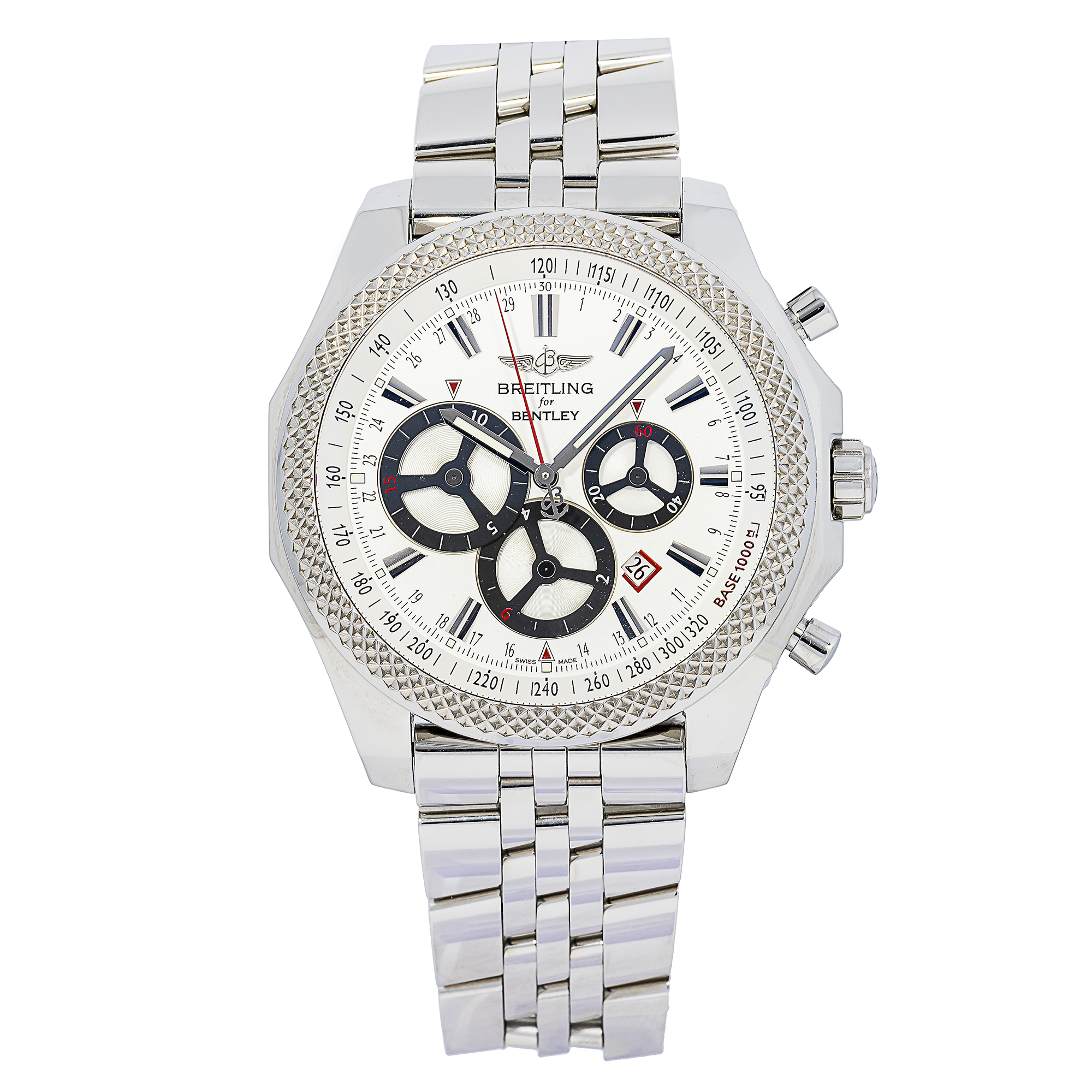 Breitling Bentley Barnato Racing 49MM A25366 White Dial Stainless Steel Bracelet