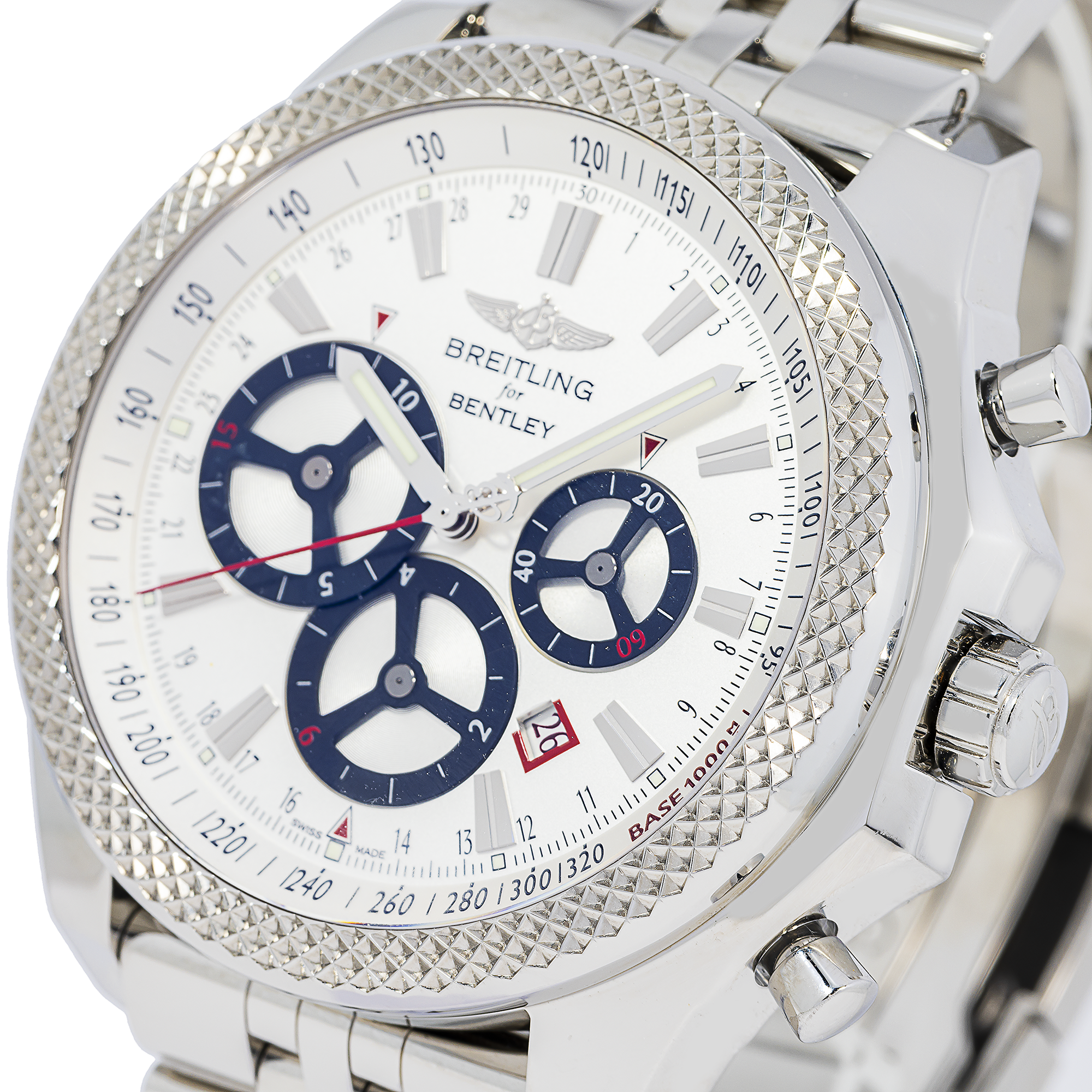 Breitling Bentley Barnato Racing 49MM A25366 White Dial Stainless Steel Bracelet