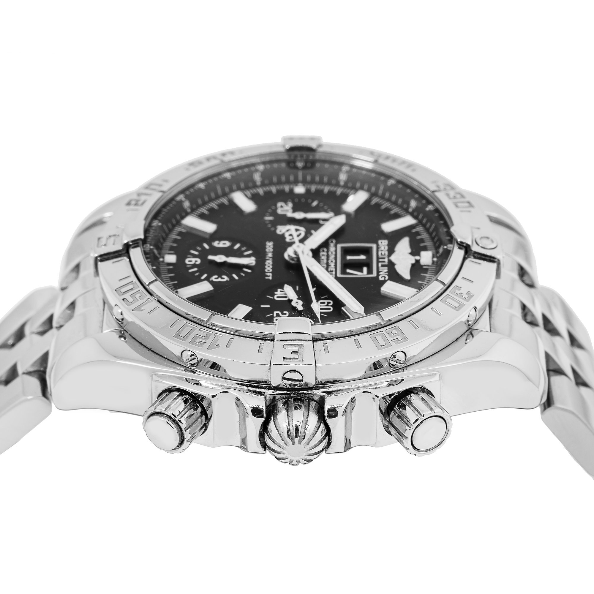 Breitling Chronomat Blackbird 44MM A44359 Black Dial Stainless Steel Bracelet