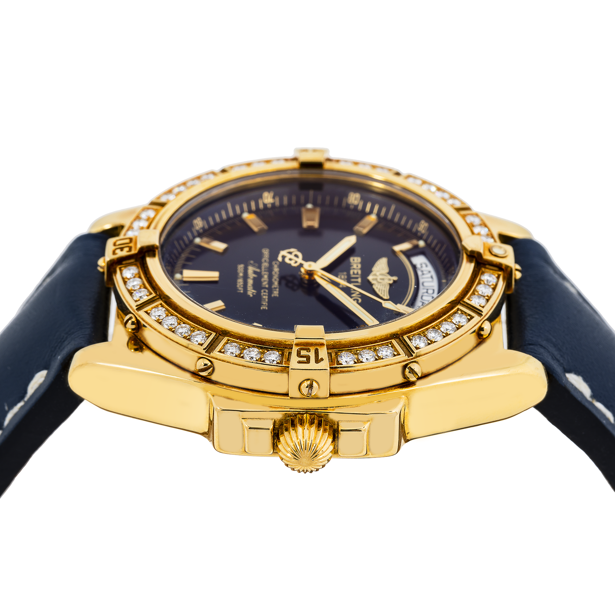 Breitling Windrider  K45355 43MM Black Dial With Leather Bracelet