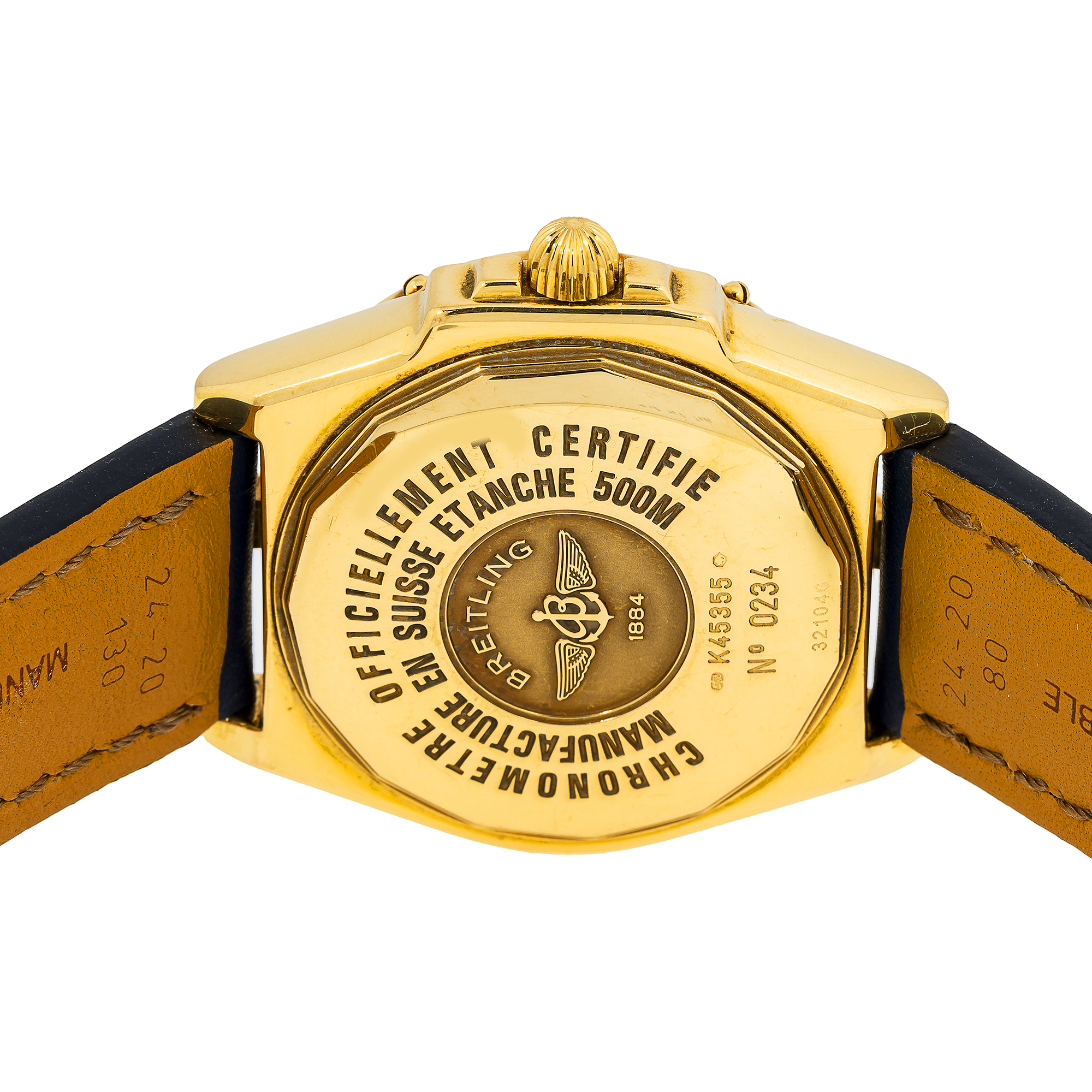 Breitling Windrider  K45355 43MM Black Dial With Leather Bracelet