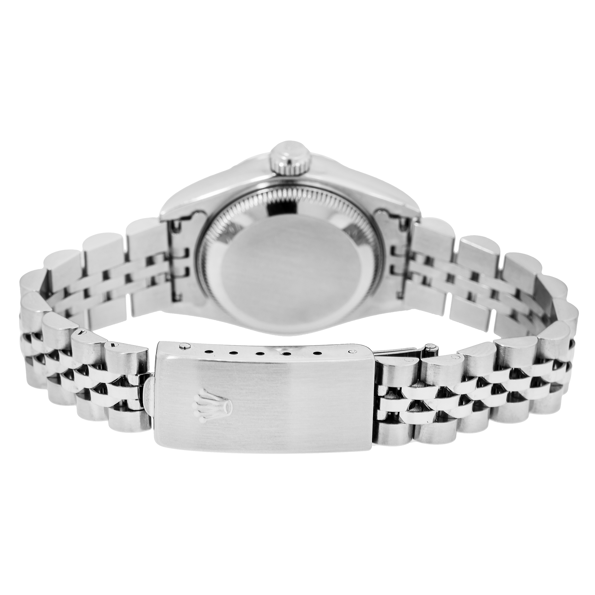 Rolex Date 26MM 69240 Silver Dial Engine Turned Bezel Stainless Steel Jubilee Bracelet