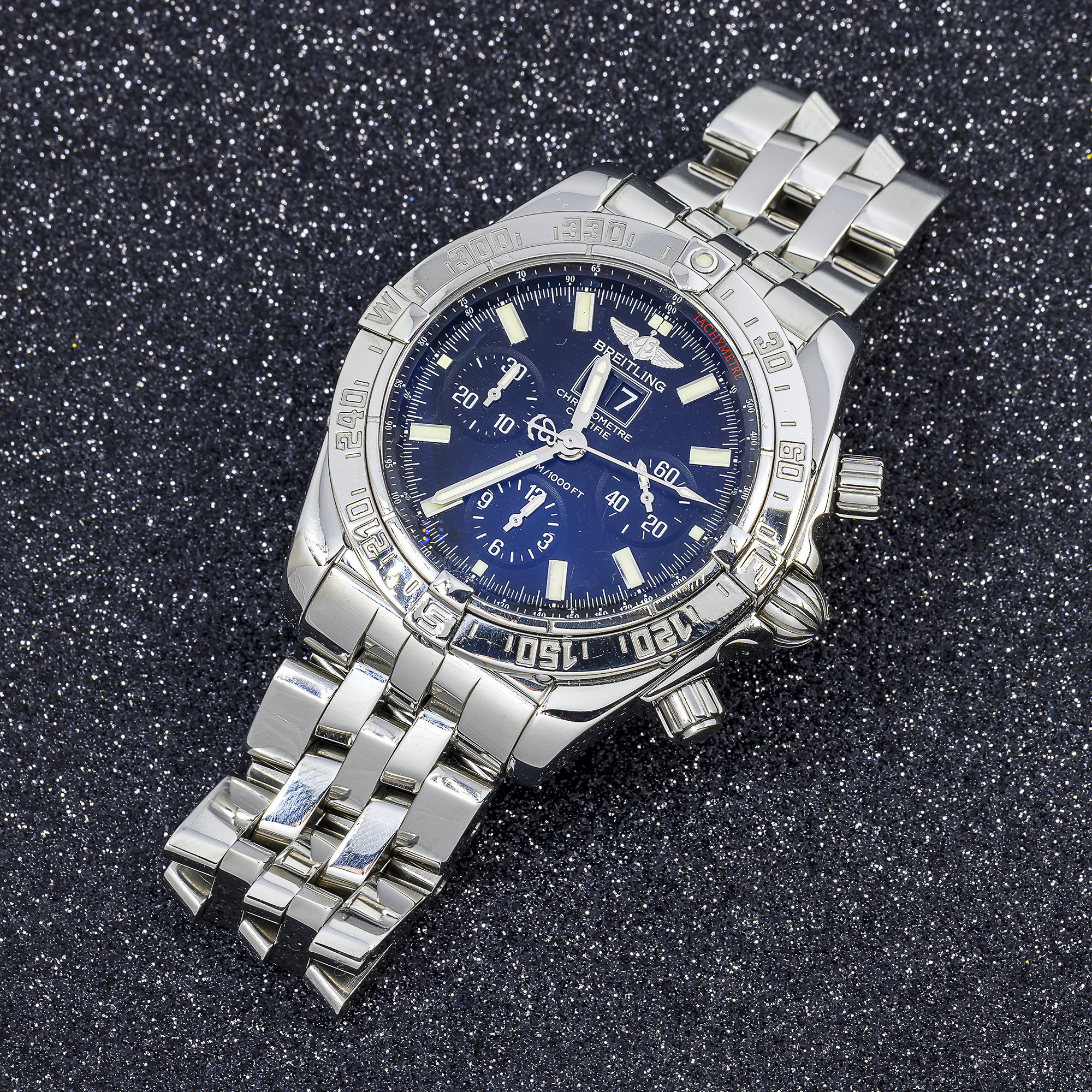 Breitling Crosswind Special A44359 44MM Black Dial With Stainless Steel Bracelet