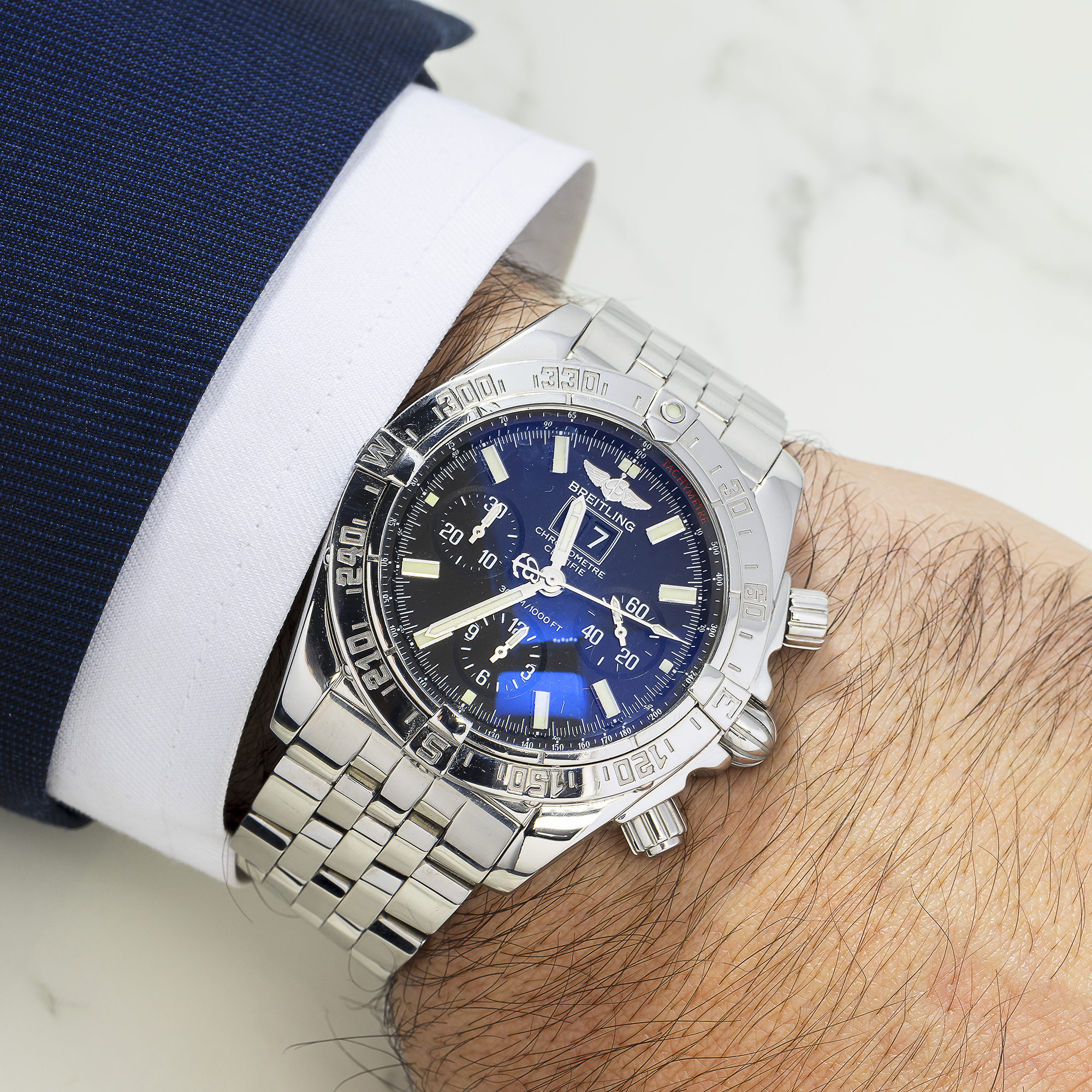 Breitling Crosswind Special A44359 44MM Black Dial With Stainless Steel Bracelet