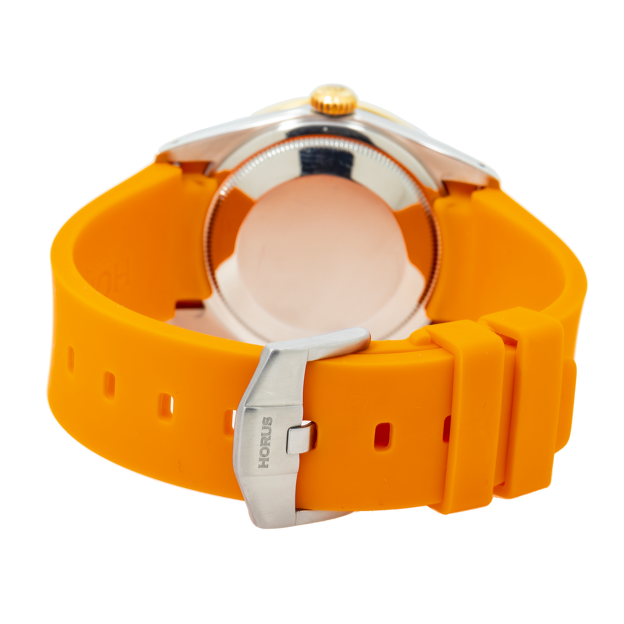 Rolex Datejust 36MM 16013 White Diamond Dial Diamond Bezel Orange Rubber Strap