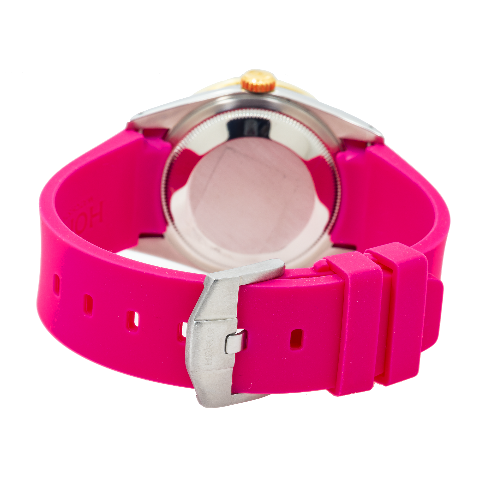 Rolex Datejust 36MM 16013 White Diamond Dial Diamond Bezel Magenta Rubber Strap