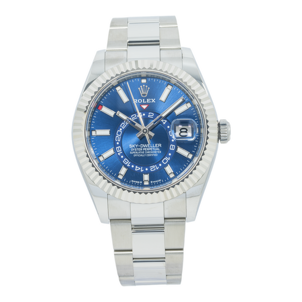 Rolex Sky-Dweller 42MM 336934 Blue Dial Fluted Bezel Stainless