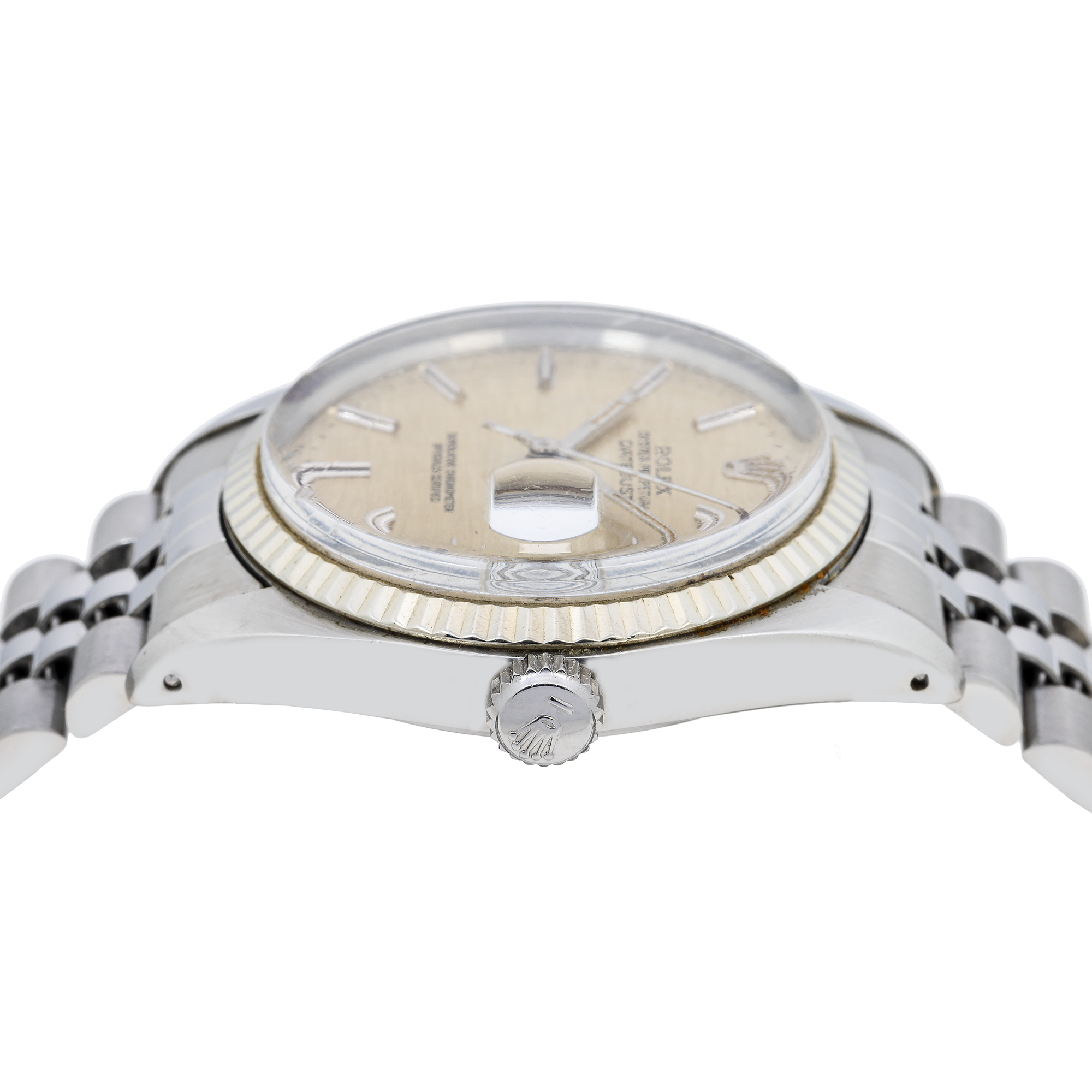 Rolex Datejust 36MM 16014 Silver Linen Dial Fluted Bezel Stainless Steel Jubilee Bracelet