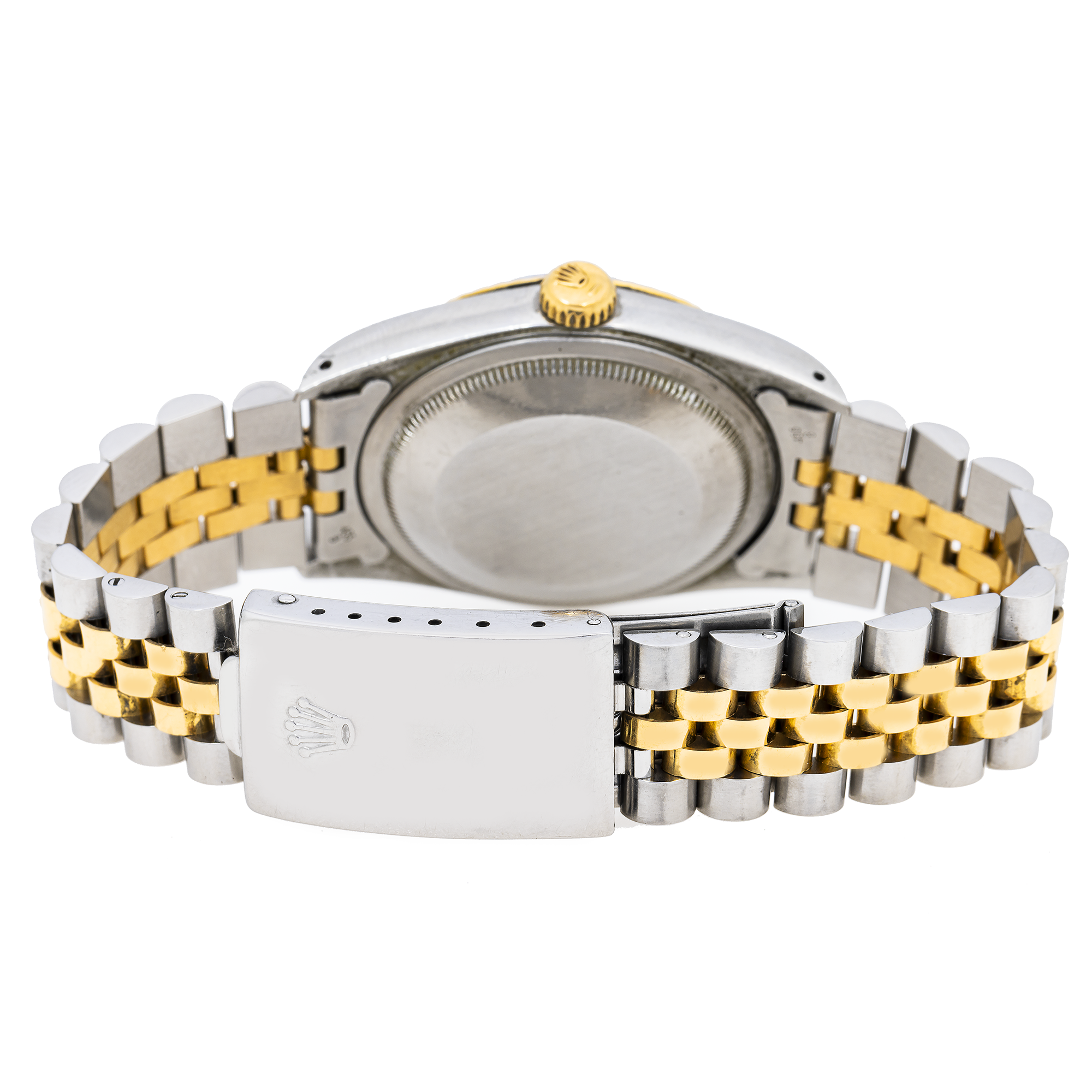 Rolex Datejust 36MM 16233 Black Dial Fluted Bezel Two Tone Yellow Gold Jubilee Bracelet