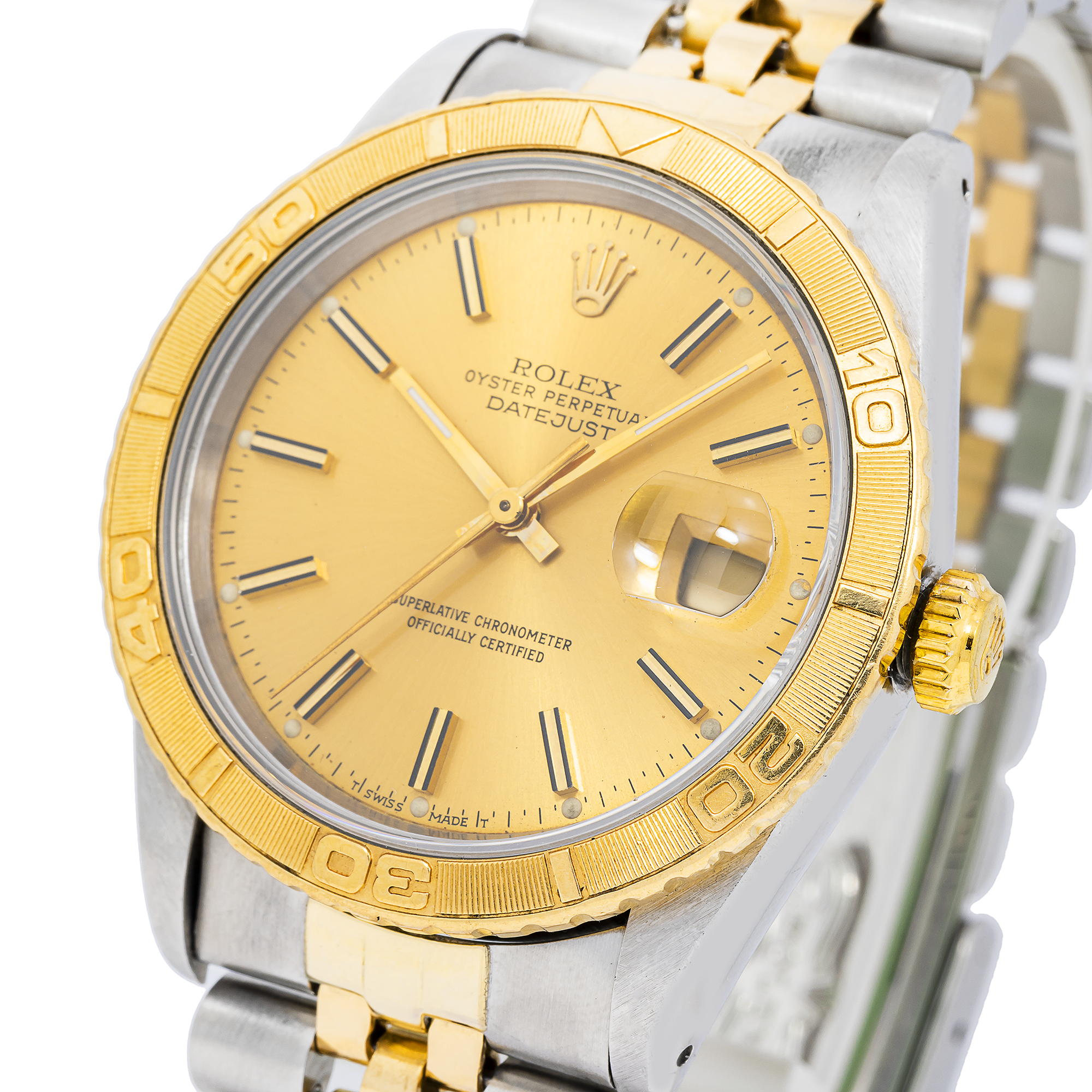 Rolex Datejust 36MM 16263 Champagne Dial Turn-O-Graph Bezel Two Tone Yellow Gold Jubilee Bracelet