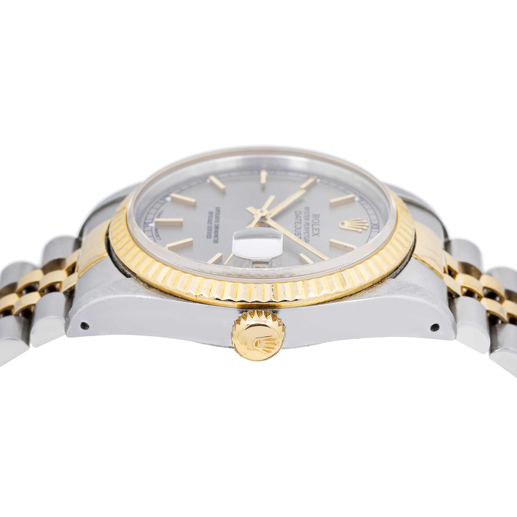 Rolex Datejust 36MM 16013 Silver Dial Fluted Bezel Two Tone Yellow Gold Jubilee Bracelet
