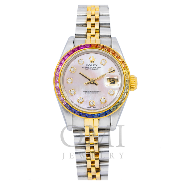 Rolex Datejust Diamond Watch, 69173 26mm, Pink Diamond Dial With 0.2 CT Diamonds