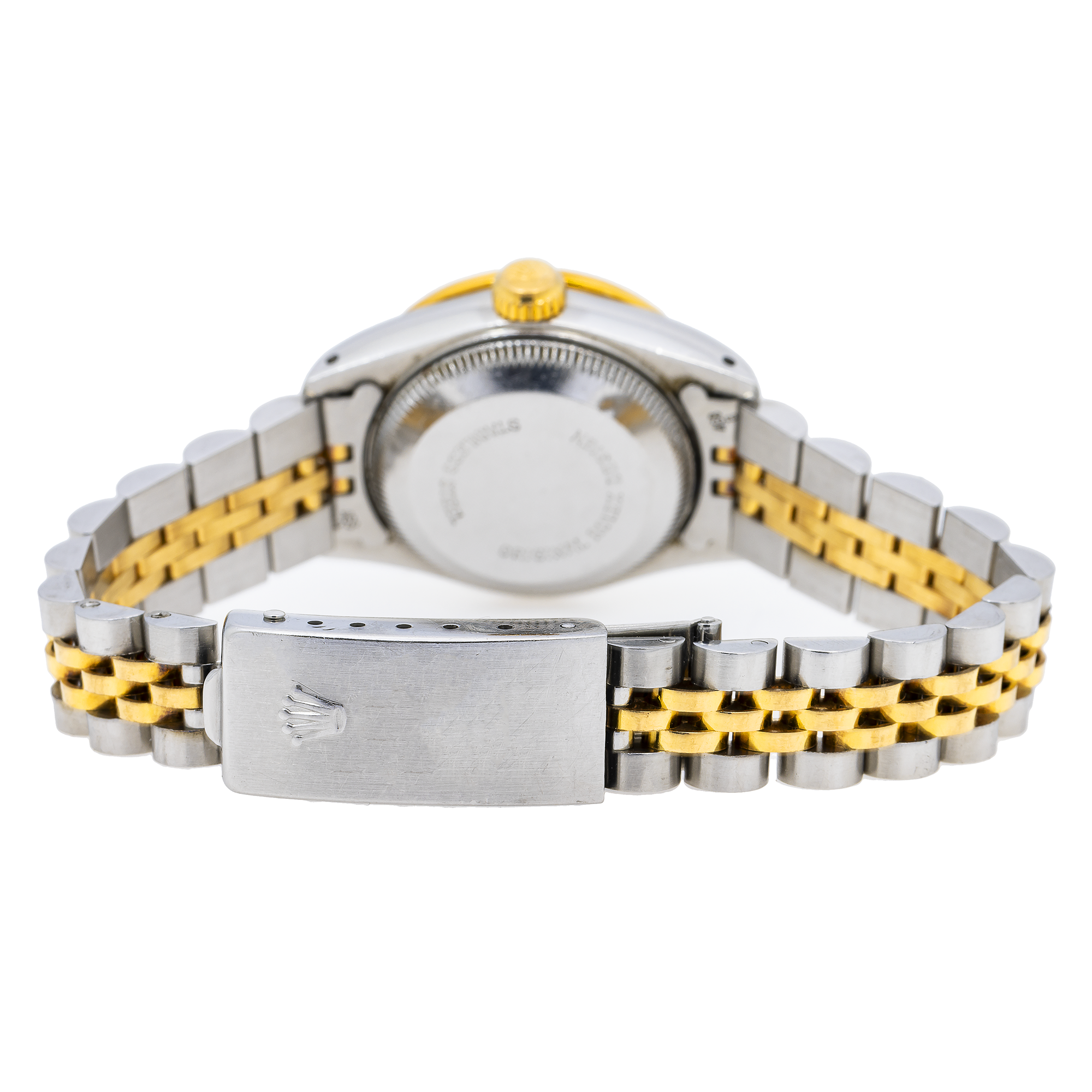 Rolex Datejust 26MM 6917 Pink Mother of Pearl Diamond Dial Rainbow Gemstone Bezel Two Tone Yellow Gold Jubilee Bracelet 0.2ct