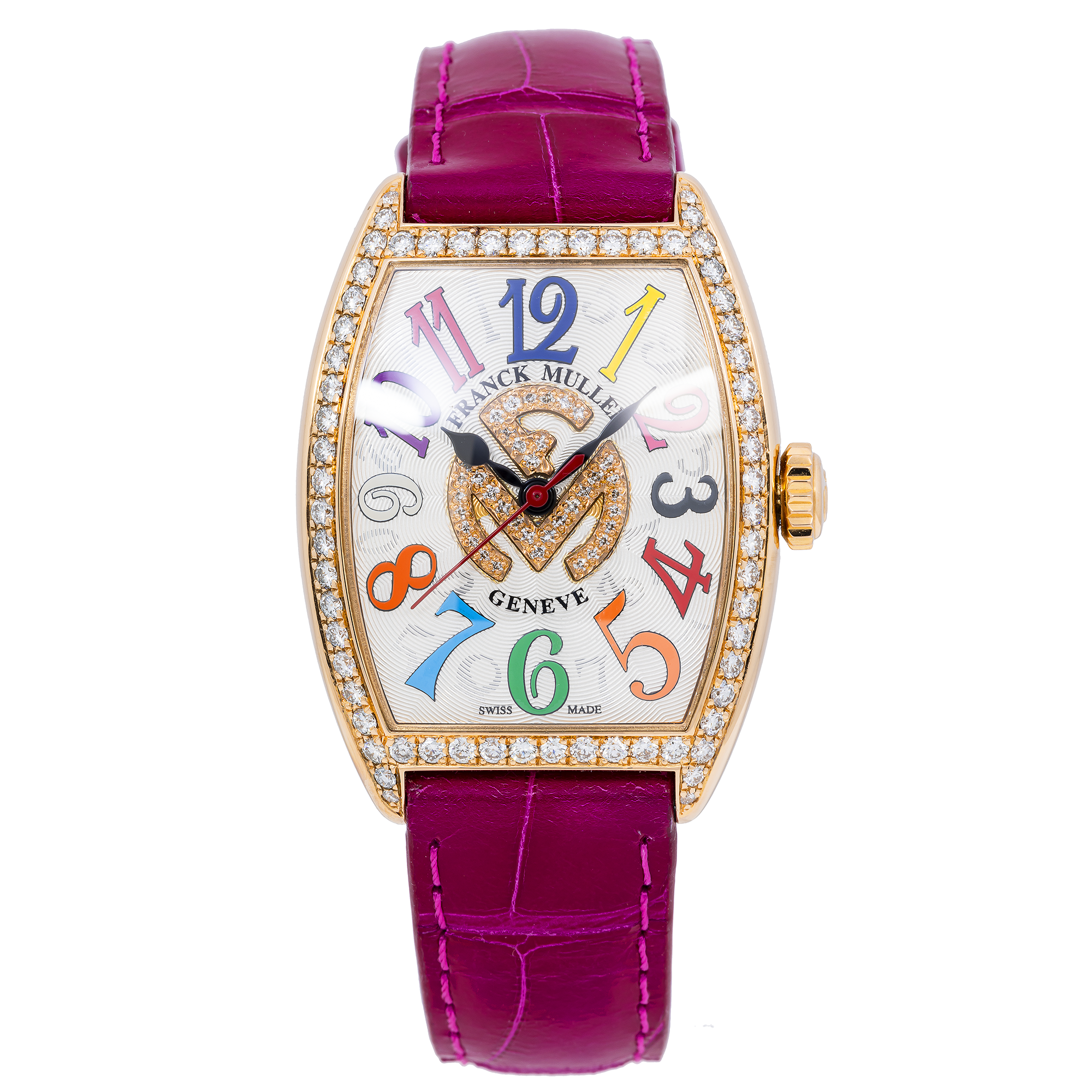 Franck Muller Cintree Curvex 7500SC 28MM White Dial with Leather Bracelet.