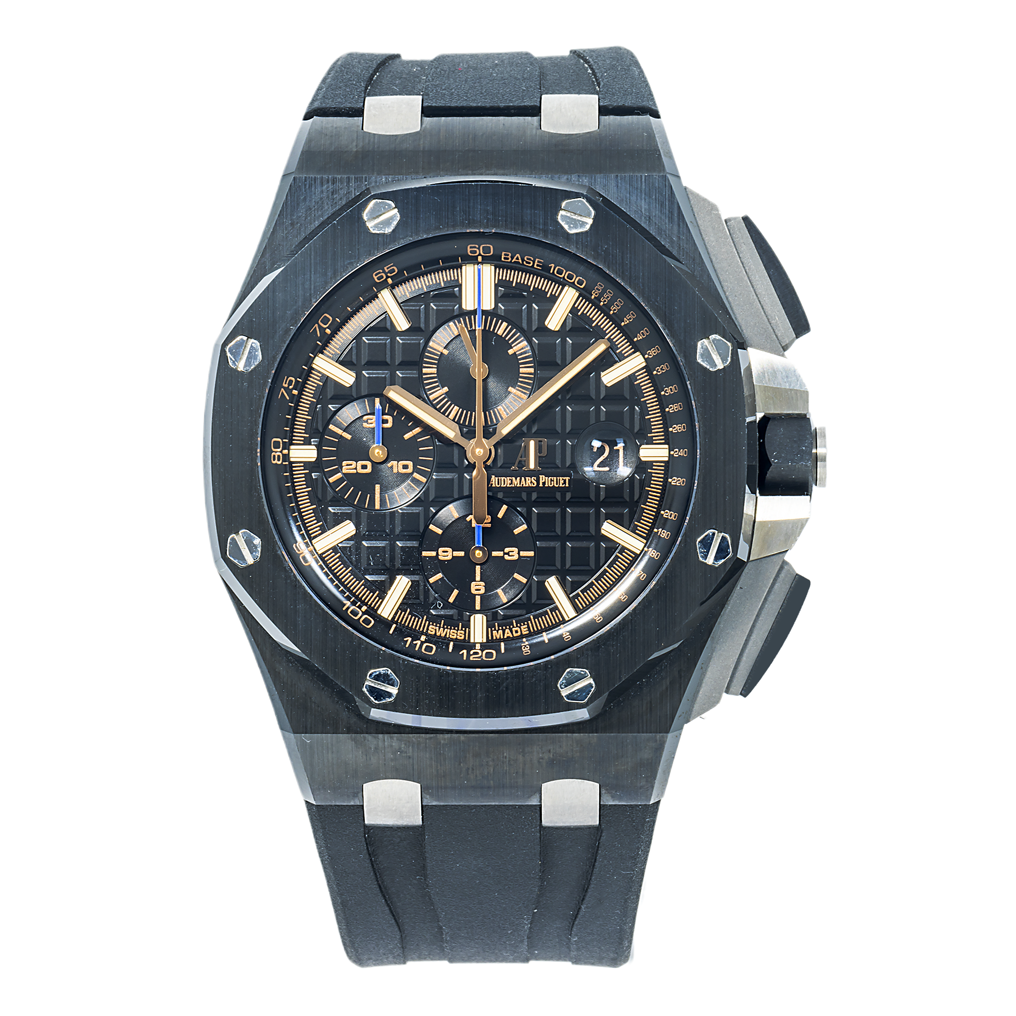 Audemars Piguet Royal Oak Offshore Chronograph 44MM 26405CE.OO.A002CA.02 Black Dial Black Ceramic Bezel Black Rubber Band