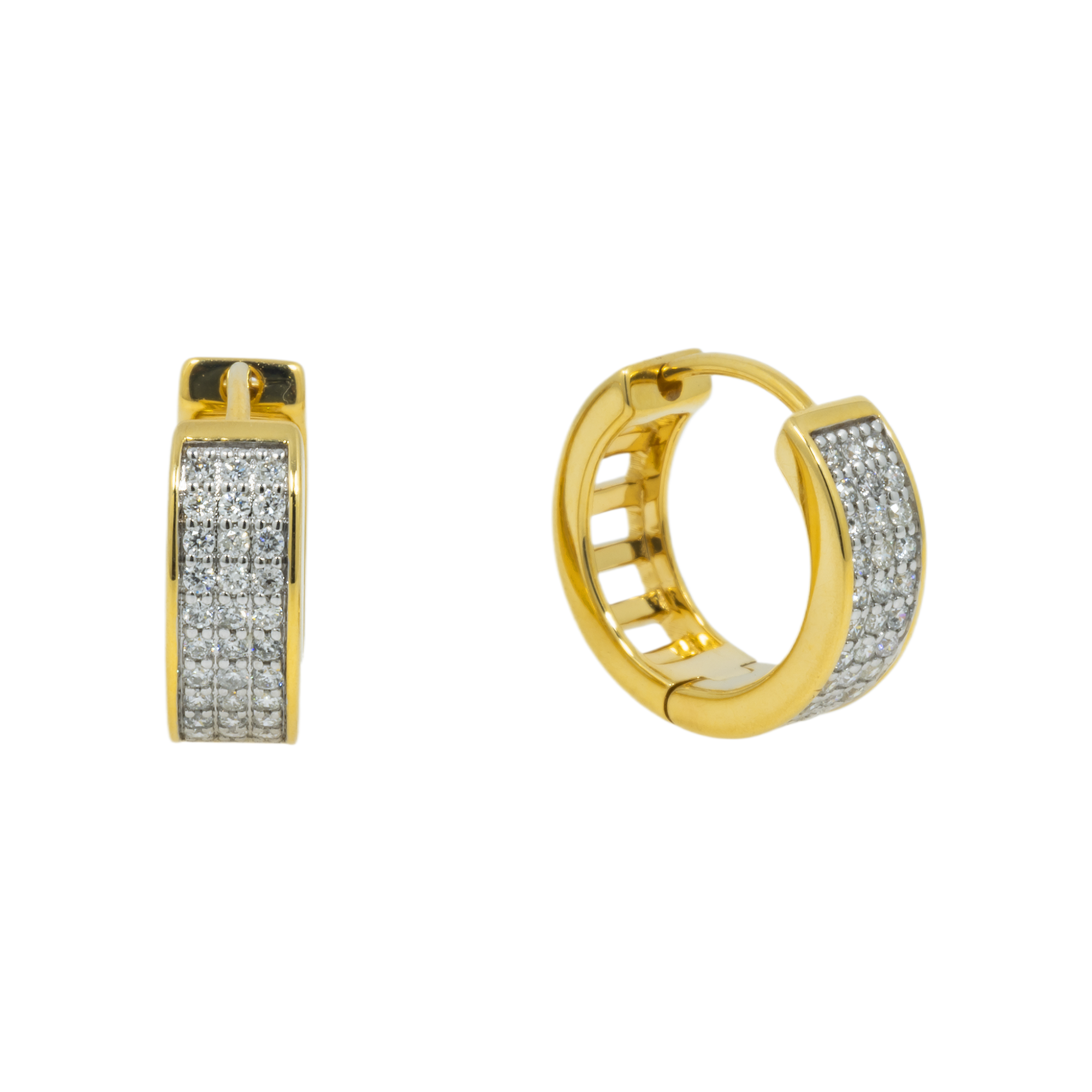 14K GOLD ROUND DIAMOND HUGGIES 0.40 CTW