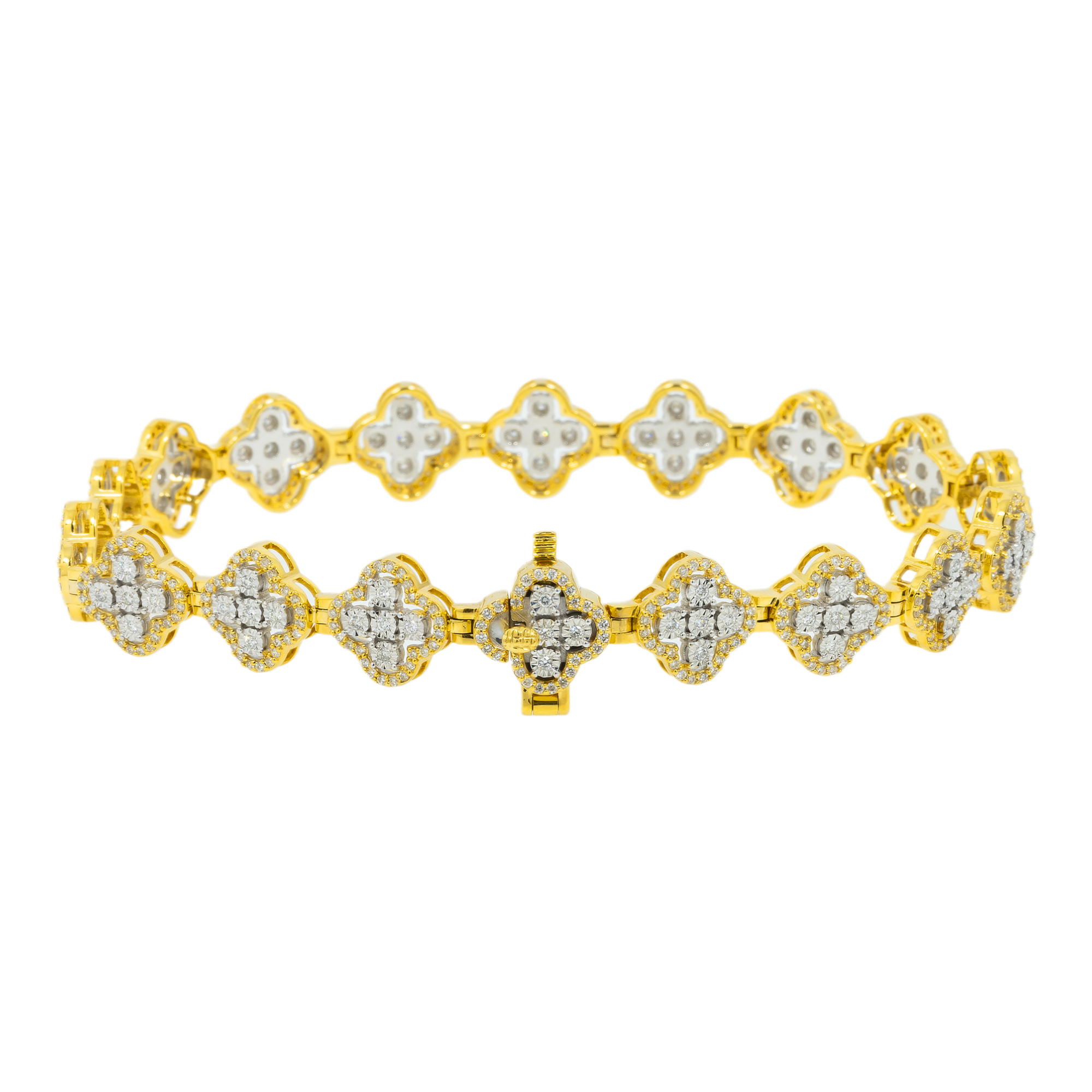 14K GOLD CLOVER BRACELET 1.86 CT