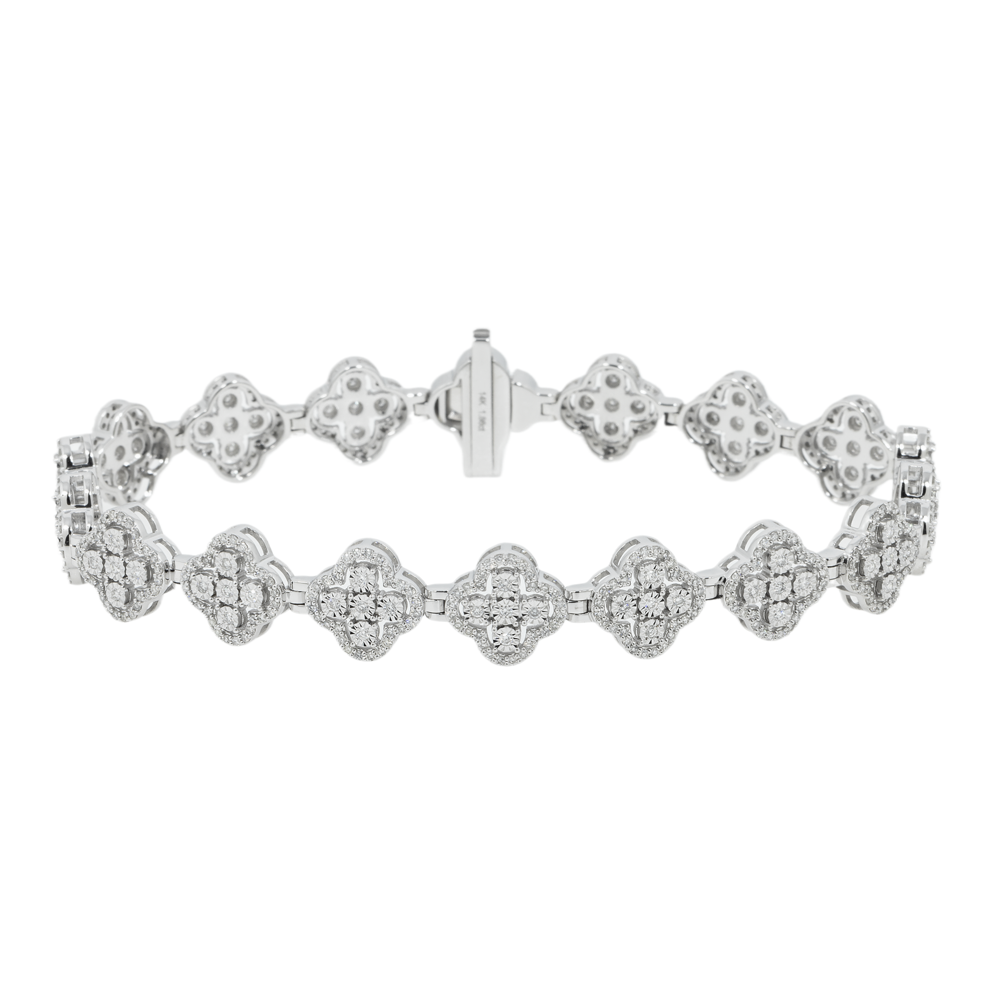 14K GOLD CLOVER BRACELET 1.86 CT