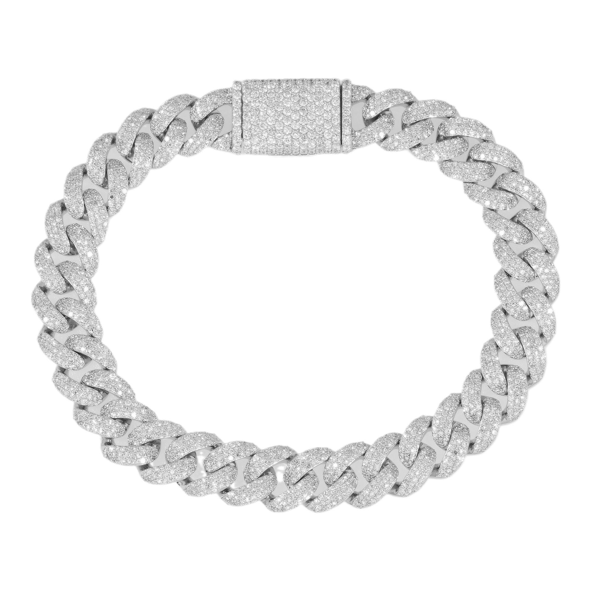 14K GOLD DIAMOND 10MM CUBAN LINK BRACELET CT - Main Image