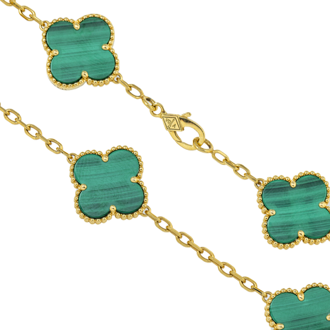 18K GOLD GREEN CLOVER NECKLACE