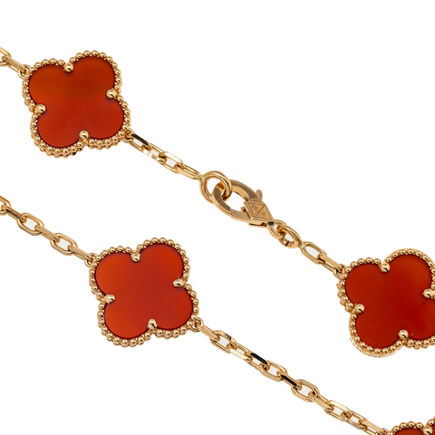 18K GOLD RED CLOVER NECKLACE