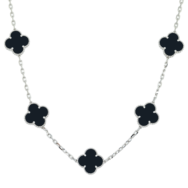 18K GOLD BLACK CLOVER NECKLACE