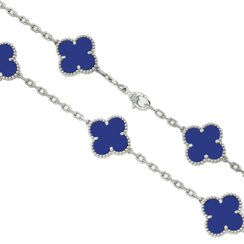 18K GOLD BLUE CLOVER NECKLACE