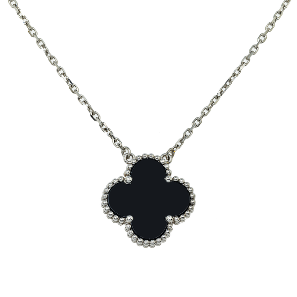 18K GOLD BLACK CLOVER NECKLACE