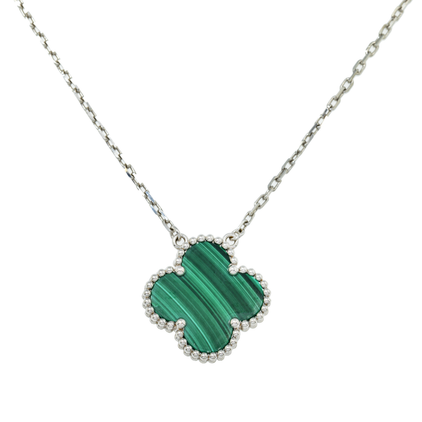 18K GOLD GREEN CLOVER NECKLACE