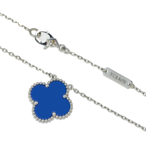 18K GOLD BLUE CLOVER NECKLACE