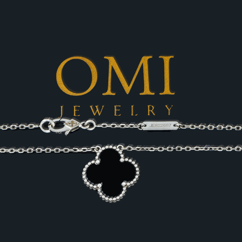 18K GOLD BLACK CLOVER NECKLACE