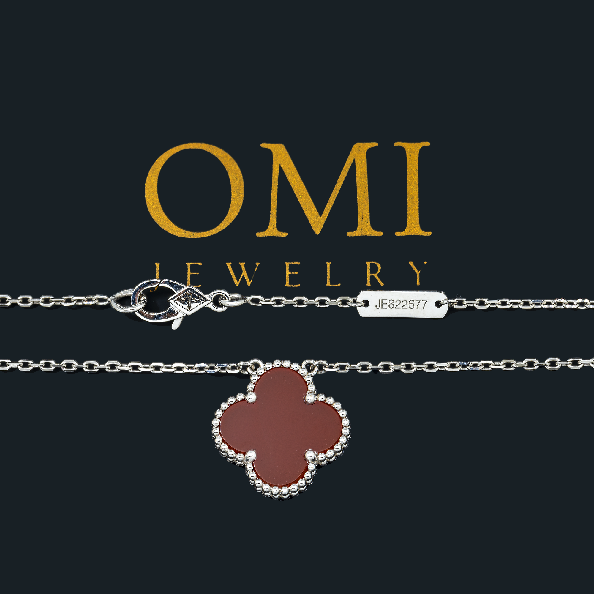 18K GOLD RED CLOVER NECKLACE