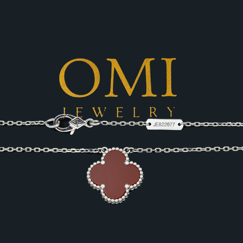 18K GOLD RED CLOVER NECKLACE