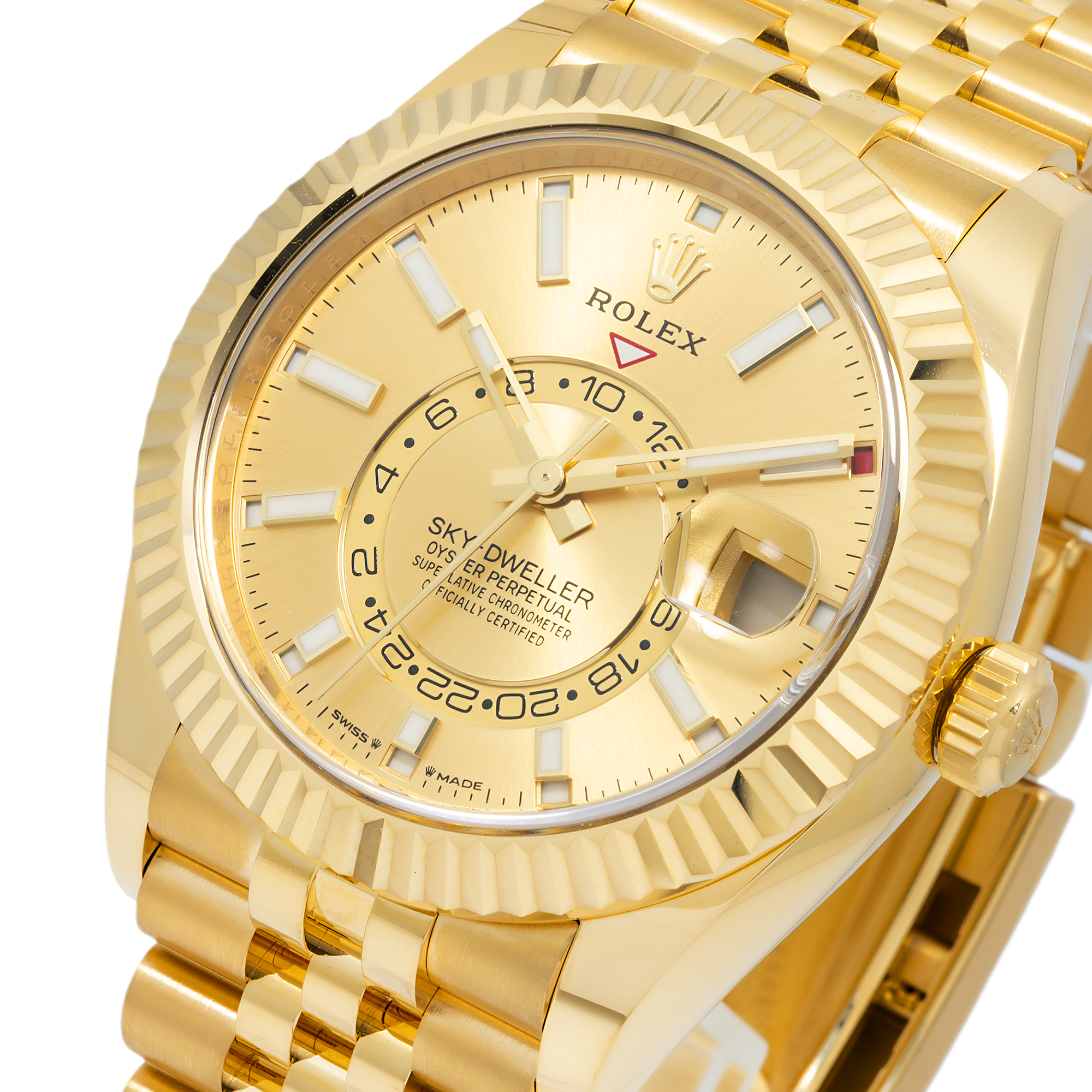 Rolex Sky-Dweller 42MM 336938 Champagne Dial Fluted Bezel 18K Rolex Sky-Dweller 42MM 336938 Champagne Dial Fluted Bezel 18K