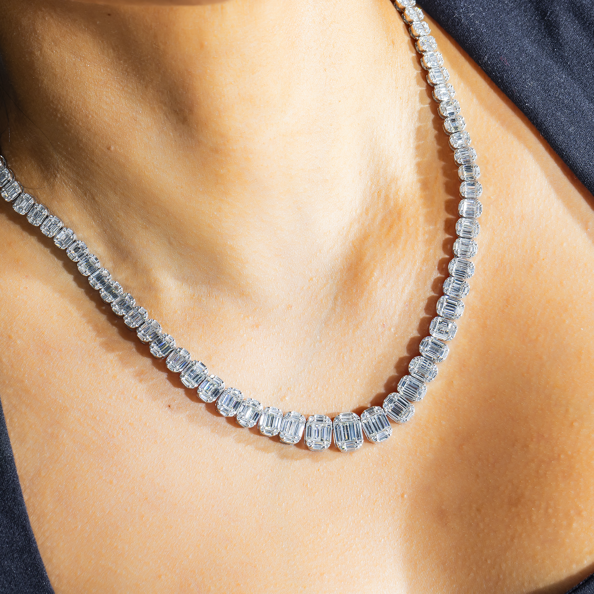 14K GOLD BAGUETTE DIAMOND CHAIN 22.85 CT