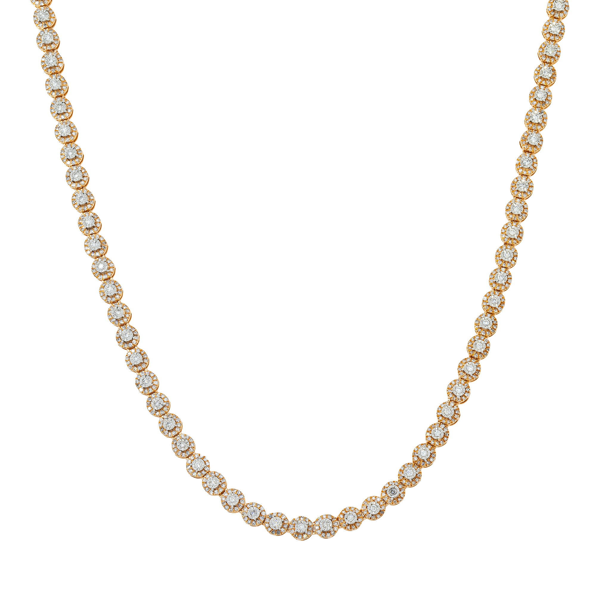10K GOLD ROUND DIAMOND TENNIS CHAIN CT - Main Image