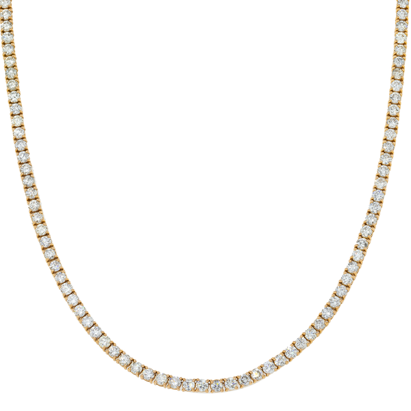 14K GOLD ROUND DIAMOND TENNIS CHAIN 26.30 CT