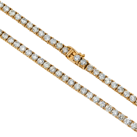 14K GOLD ROUND DIAMOND TENNIS CHAIN 26.30 CT