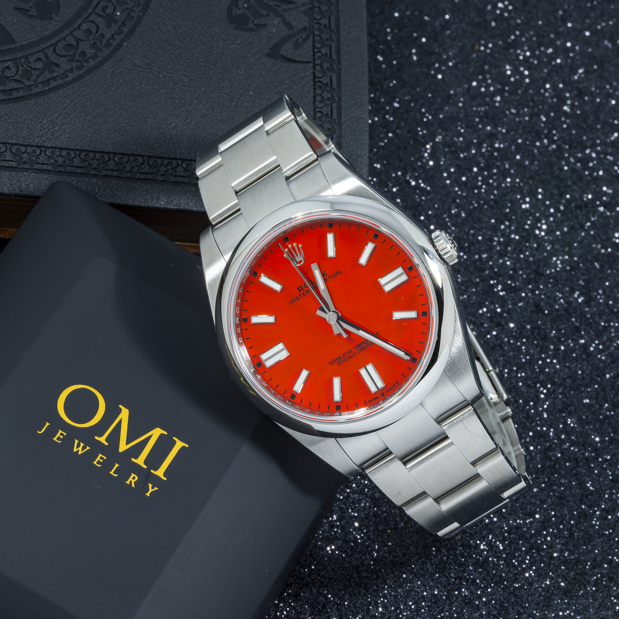 Rolex Oyster Perpetual 124300 41MM Coral Red Dial With Oyster Bracelet