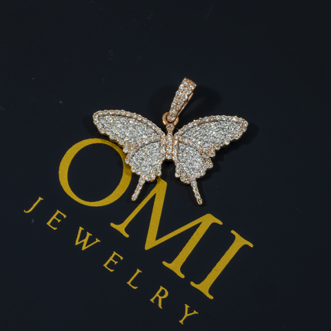 10K GOLD DIAMOND BUTTERFLY PENDANT 0.60 CT