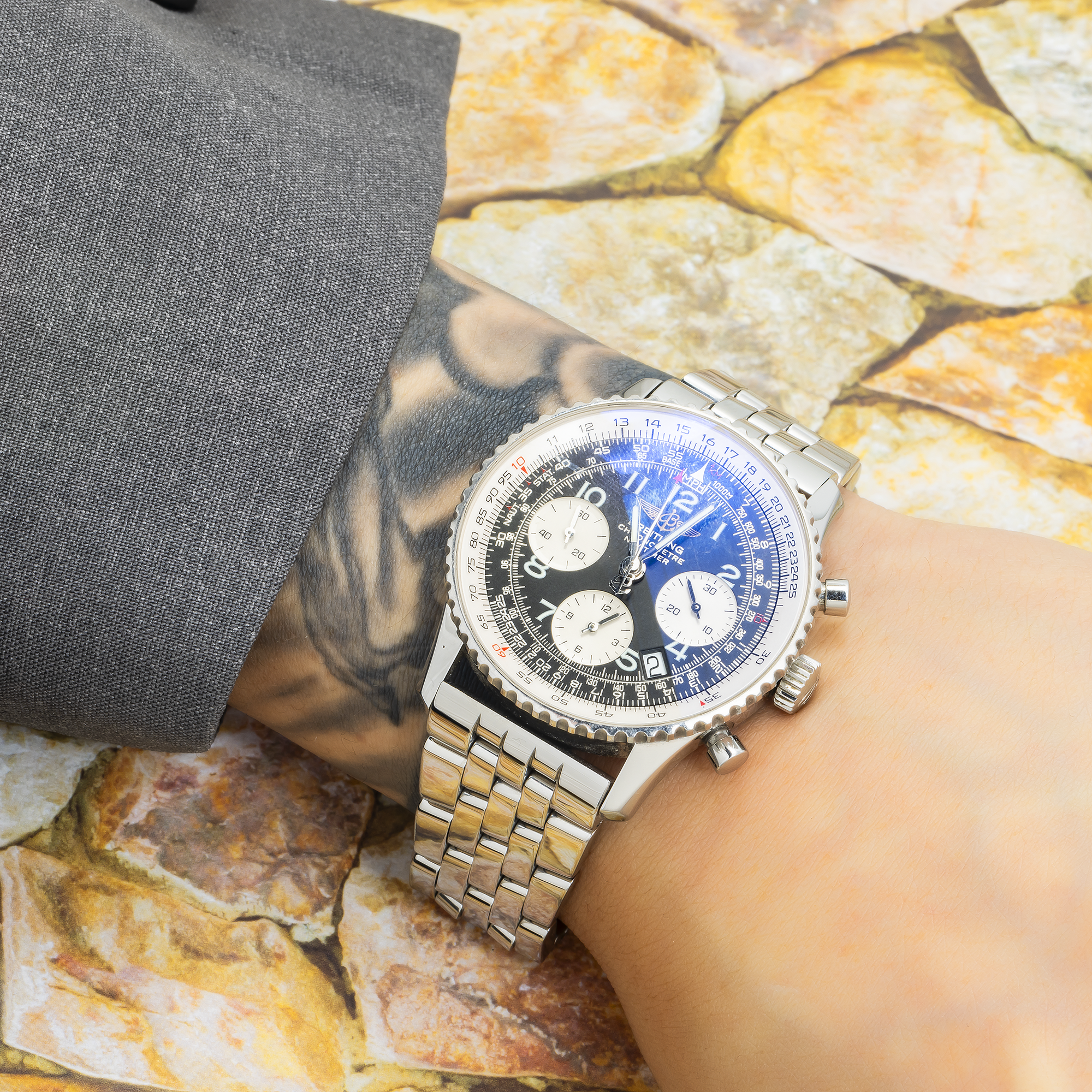 Breitling Navitimer 42MM A23322 Black Arabic Dial Stainless Steel Bracelet