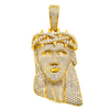 14K GOLD ROUND DIAMOND JESUS HEAD PENDANT 31.00 CT
