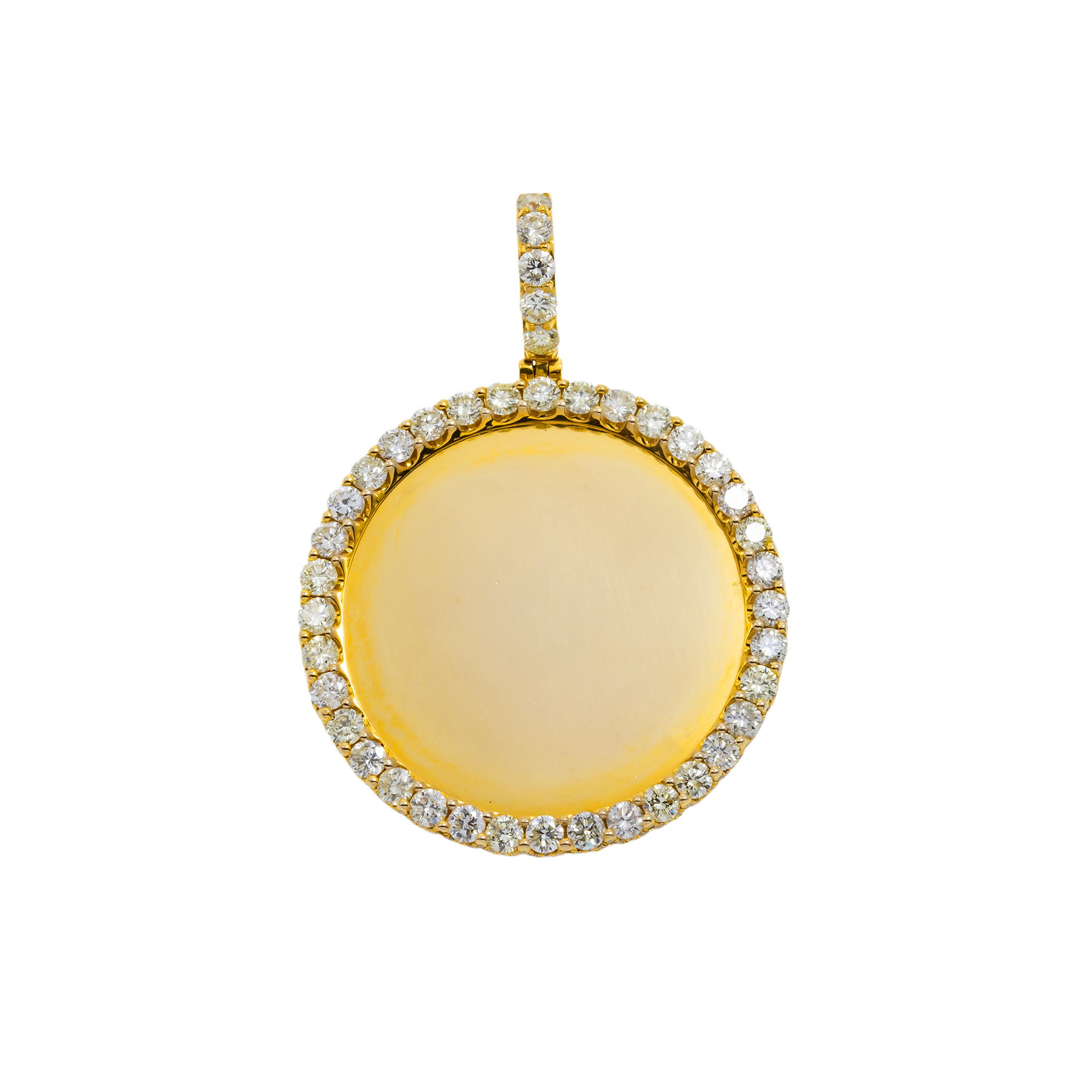 10K GOLD ROUND DIAMOND CIRCLE PICTURE PENDANT 3.40 CT