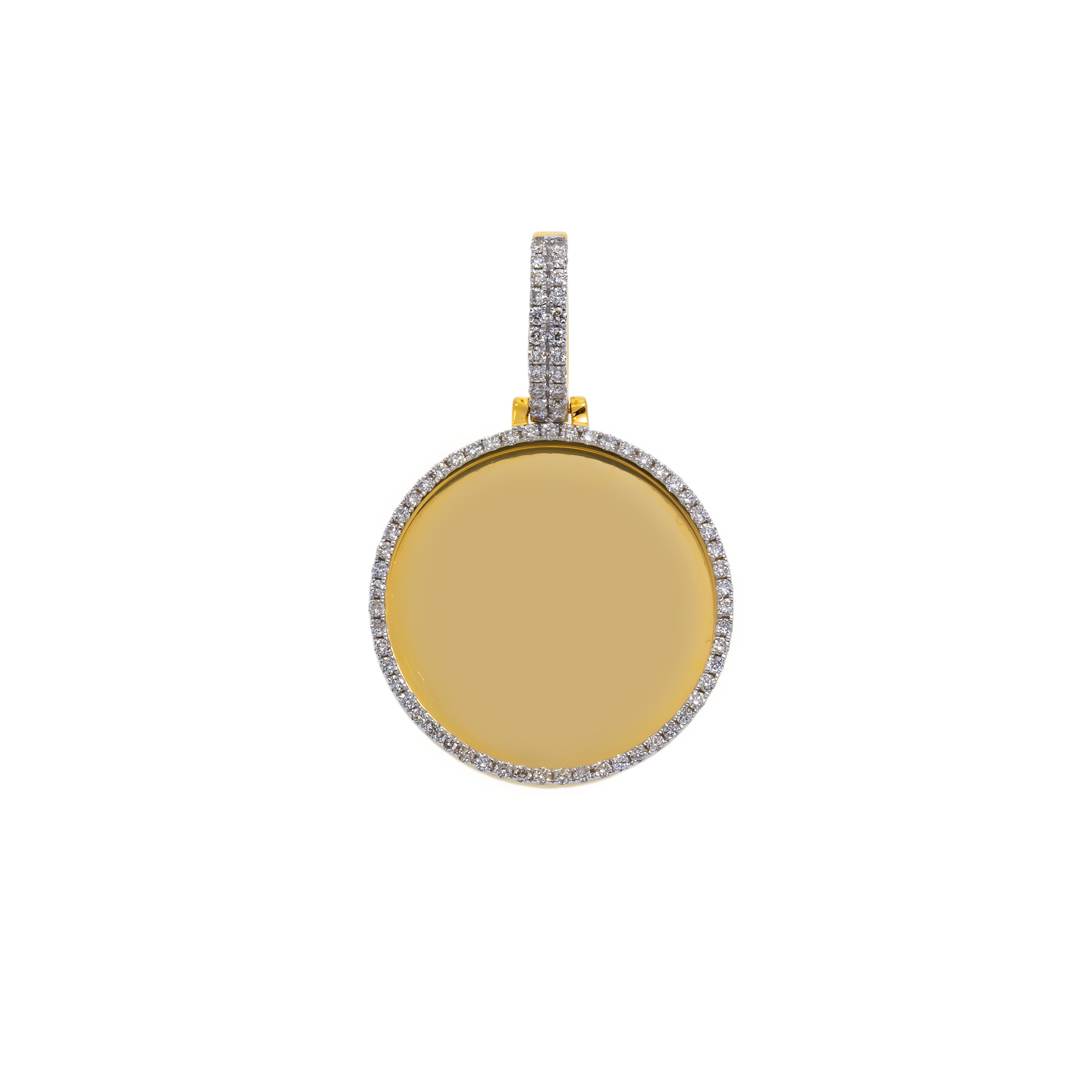 14K GOLD ROUND DIAMOND CIRCLE PICTURE PENDANT 0.60 CT