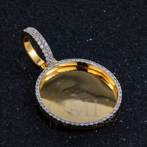 14K GOLD ROUND DIAMOND CIRCLE PICTURE PENDANT 0.60 CT