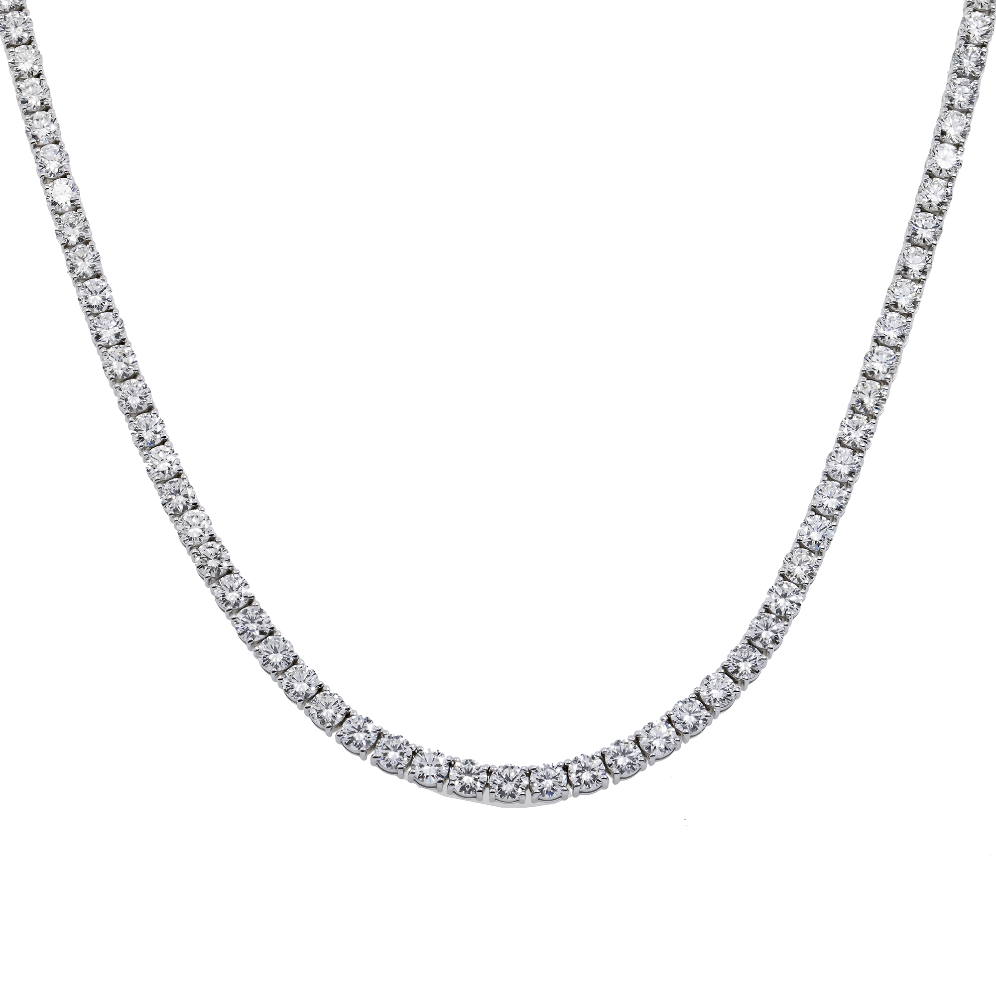 14K GOLD ROUND DIAMOND TENNIS CHAIN 37.48 CT