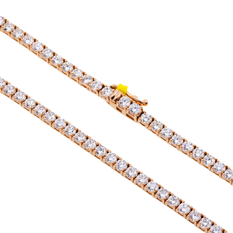 14K GOLD ROUND DIAMOND TENNIS CHAIN 13.27 CT